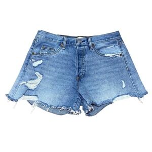 Universal Thread 90s Baggy Distressed‎ Denim Shorts Raw Hem Preppy Beach Size 6